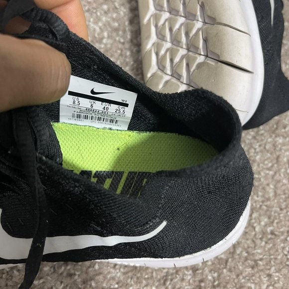 Nike Womens Free RN Flyknit Size 8.5 Black Athletic Running Sneakers Shoe - Picture 8 of 9